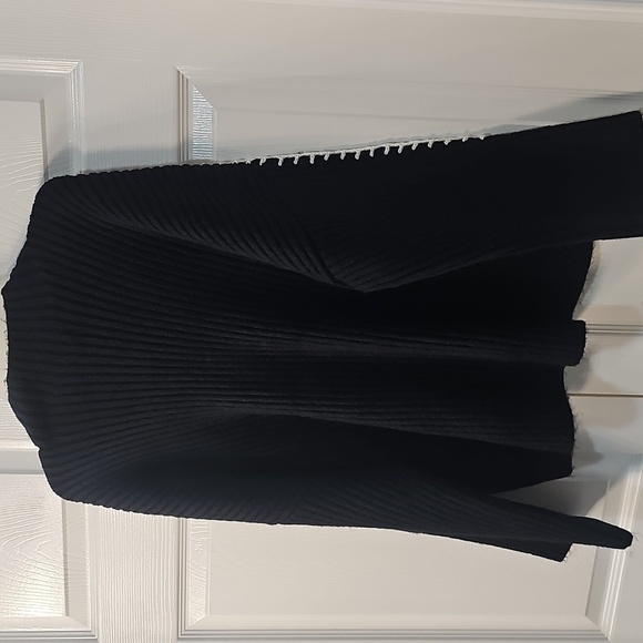 New Halogen Contrast Stitch Chunky Plush Yarn Sweater BLK/White XL - Picture 11 of 14